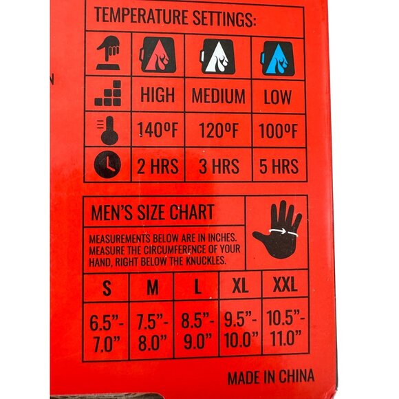 Action Heat 5 Volt Rechargeable Size XL Men’s Slim Fit Fleece Heated Gloves NWB - Picture 4 of 8